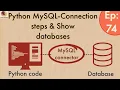 Python Database Connectivity MySQL Python Database Connection Steps Show databases