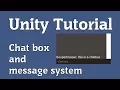 Unity 3d Tutorial Chat box and message system