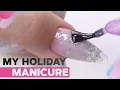 Doing My Own Holiday Manicure Almond Shape Nail Correction Aquarium Nail Art