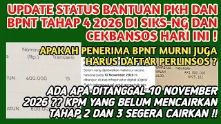 UPDATE STATUS BANTUAN PKH BPNT THP 4 2026 HARI INI❗️PENERIMA BPNT JUGA HARUS DAFTAR PERLINSOS❗️