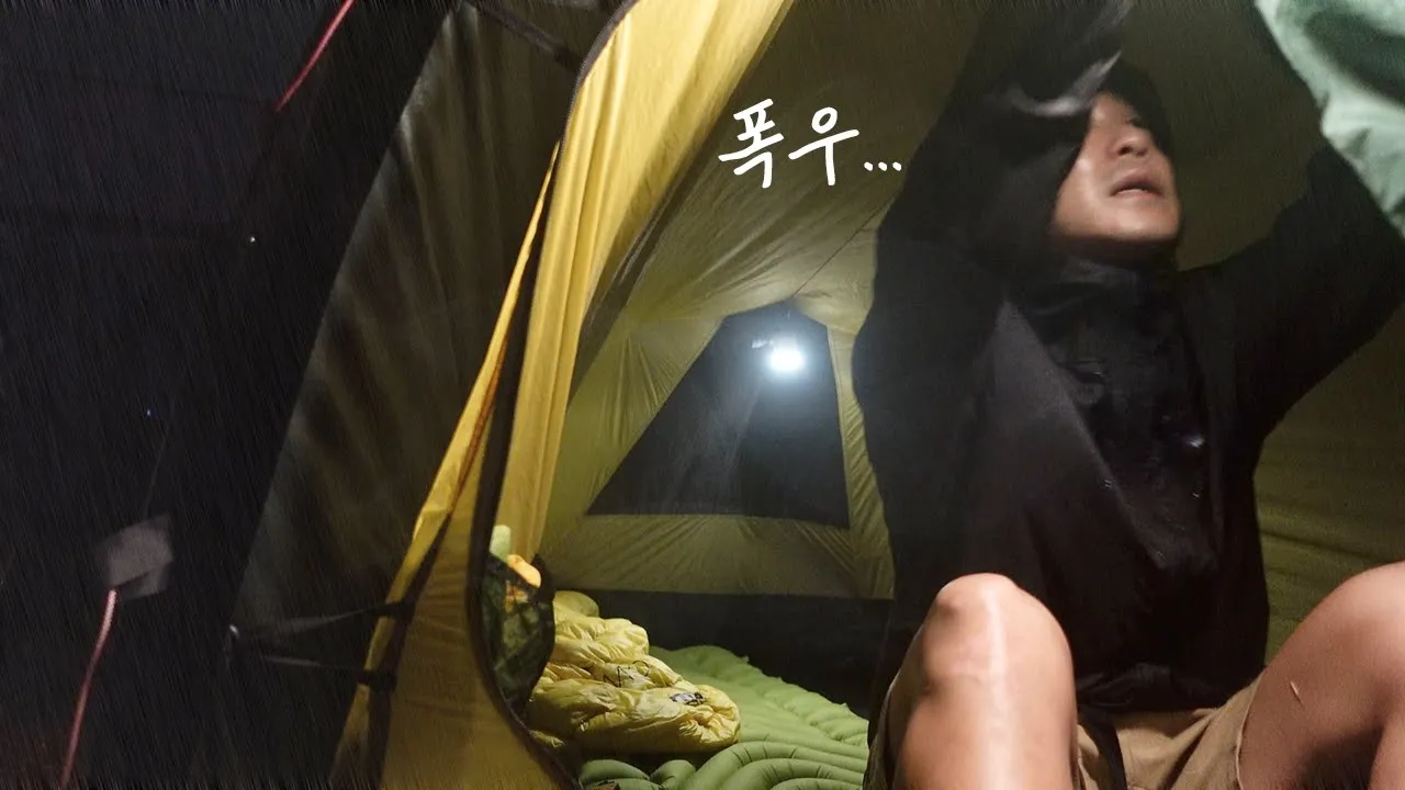 밤새 폭우가 내렸습니다... | 깊은숲속 잣나무숲 우중캠핑 | 청태산자연휴양림 | 솔로캠핑 썸네일