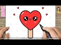 How to Draw a Cute Love Ice Cream Easy Step by Step for Kids and Toddlers