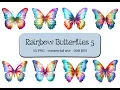 15 Rainbow Butterflies Clipart Set5