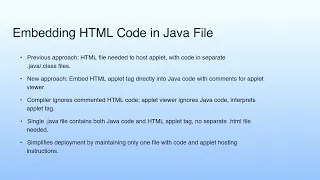 Embedding HTML Code in Java File Lecture 36 Applet Programming--III
