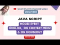 Mouse Event onclick oncontextmenu onmouseout JavaScript Events Tutorial