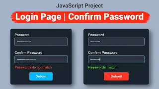 Build a Secure Login Page with Password Confirmation HTML CSS JS Tutorial MZCode01