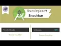 How to Implement Snackbar in Android Studio SnackbarTutorial Android Coding