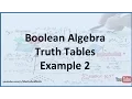 Boolean Expression Represented as a Truth Table Example 2