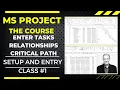 MS PROJECT THE COURSE SETUP AND ENTRY CLASS