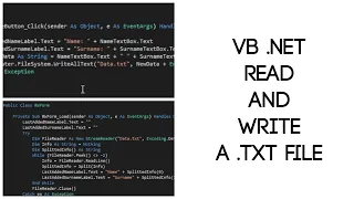 Visual Basic NET Read and Write txt file