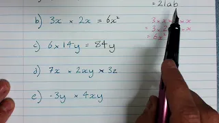 Multiplying algebraic terms
