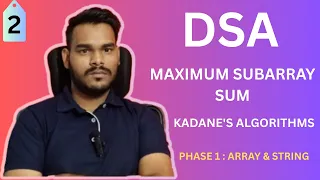 Maximum Subarray Sum Most Asked DSA Problem Kadane s Algorithm Step by Step