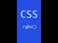 rgba CSS Frontend Take it easy