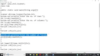 Program to print Lower triangular matrix of an array