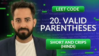 Leetcode 20 Valid Parentheses Hindi Python Leetcode 1 Optimized way