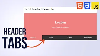 Create Header Tabs using HTML CSS JavaScript W3Schools Tutorial to create Header Tabs in HTML CSS