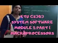 KTU CS System software Module 5 Part 1 Macroprocessors - Basic Functions Macro call expansion