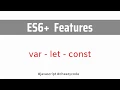 Let vs Const ES6 Features JavaScript Tutorial In Hindi