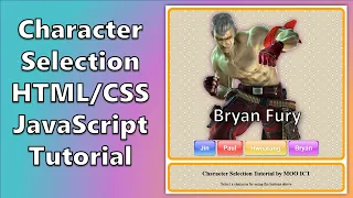 Make a Character Selection project using HTML CSS and JavaScript