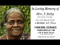 Funeral Service of Mrs T Ruby