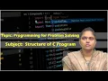 LEC02 Programming for Problem Solving Structure of C Program by Mrs A Nirisha