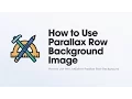 How To Use Parallax Row Background Image