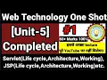 Web Technology AKTU Unit 5 Web Technology AKTU Servlet Architecture Life Cycle JSP