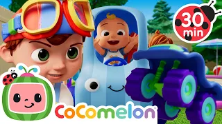 JJ’s Backyard Monster Truck Race! 🏎️ | Cocomelon | Tiny Dance Club