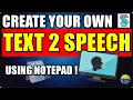 HOW TO CREATE TEXT TO SPEECH CONVERTER USING NOTEPAD VBScript 720p HPC Techy