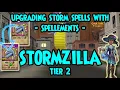 Wizard101 UPGRADING Storm SPELLS With SPELLEMENTS - STORMZILLA