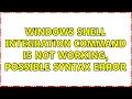 Windows shell integration command is not working possible syntax error 2 Solutions