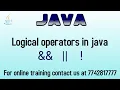 logical operators in java in hindi