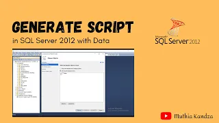 How to Generate Script in SQL Server 2012 with Data