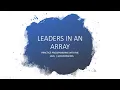 Leaders in an array Practice programming with me Java GeekForGeeks