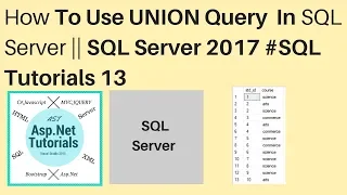 How to use Union query in sql server 2017 tutorials 13