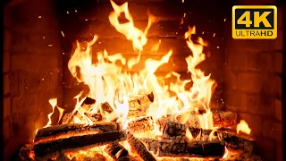 COZY Fireplace RETREAT With Dancing FIRELIGHT And Whispering LOGS For Serene WINTER Holidays 