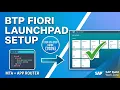 Launchpad Configuration How to Deploy SAP UI5 App to Build Work Zone Fiori Launchpad in BTP Cloud
