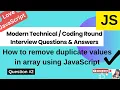 How to remove duplicate elements in sorted array Filter in js Hindi English Interview Trick