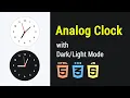 How To Make Analog Clock With Dark Mode in HTML CSS JavaScript JavaScript Local Storage