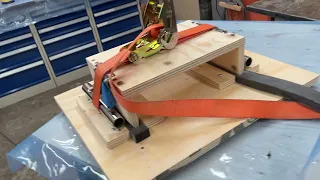 Experimenting with ratchet strap to close hatch in bulkhead