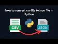 how to convert csv file to json file in Python