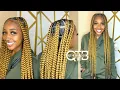 QTHEBRAIDER HOW TO Large Knotless Braids Beads thigh length