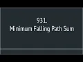 Minimum Falling Path Sum Leetcode 931