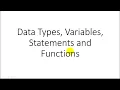 3 JavaScript Class - Data Types Variables Statmt Function 2