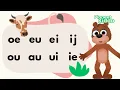Lagu 💬 Tweetekenklanken Leren | oe, eu, ei/ij, ou/au, ui \u0026 ie | Groep 3 \u0026 Groep 4 | Kleuters | Dyslexie
