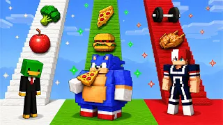 GYM vs FAT vs THIN Stairs Battle in Minecraft…