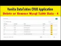Vanilla DataTables CRUD Application - Delete or Remove Mysql Table Data