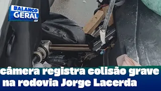 Ilhota: câmera registra colisão grave na rodovia Jorge Lacerda