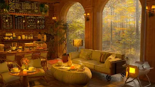 Cozy Autumn Morning Jazz 4K 🍂 Smooth Piano Music & Coffee Shop Ambience for Focus, Study