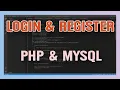 Simple Login and Register System with PHP and MySQL Database How to Source Code